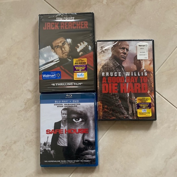 Sealed New DVDs Safe House  A Good Day to Die Hard  Jack Reacher *3 DVDs for $15 - Picture 1 of 8